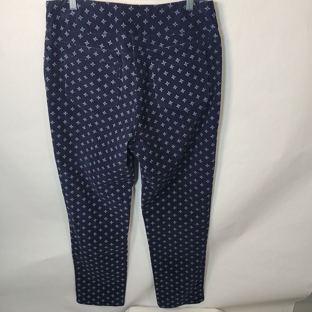 Womens Blue Corduroy Pants Star Designs  Pullon 5‎ Pockets Size 14
